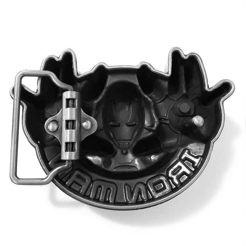 Iron Man Belt Buckle Hands Superhero Grey Red Image Back