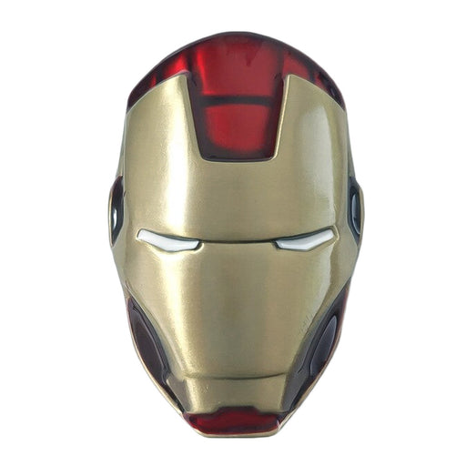 Iron Man Belt Buckle Green Gold Head Front Image
