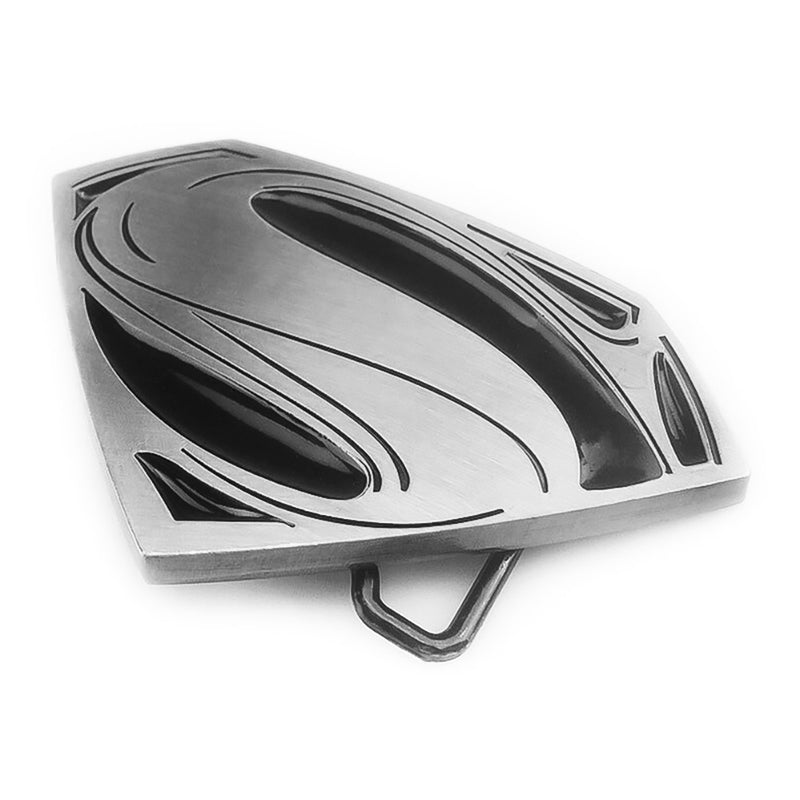 Belt Buckle - Superhero Superman (Pewter Grey & Black)