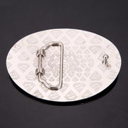 Superman Belt Buckle Silver Black Image Back
