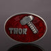 Thor Belt Buckle Dark Red Hammer Superhero Image Front Display