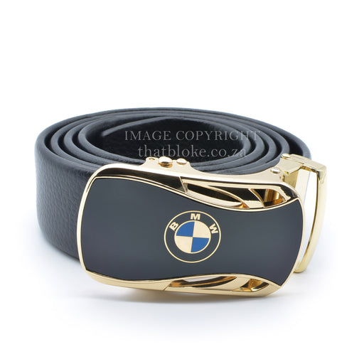 Formal Bmw Belt Gold and Black Top View