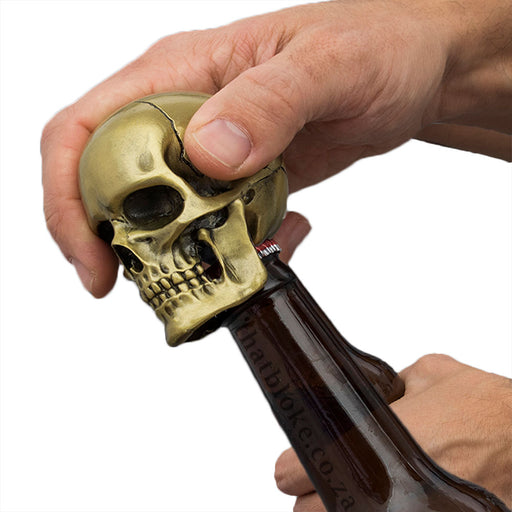Skull Bottle Opener Matte Gold Novelty Men's Gift