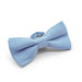 Light Blue Bow Tie For Men Matt Polyester Side View