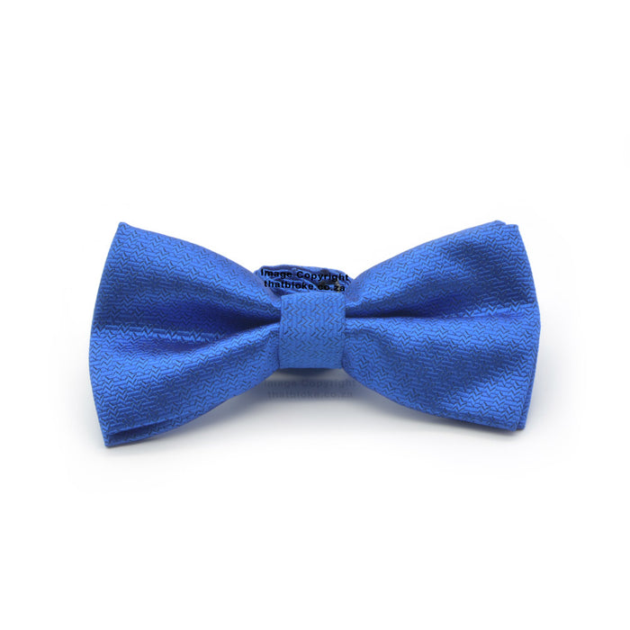 Royal Blue Bow Tie Patterned Polyester Front