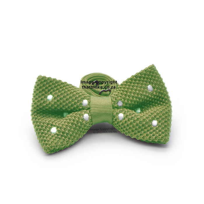 Bright Asparagus Green Bow Tie Knitted Polyester Front