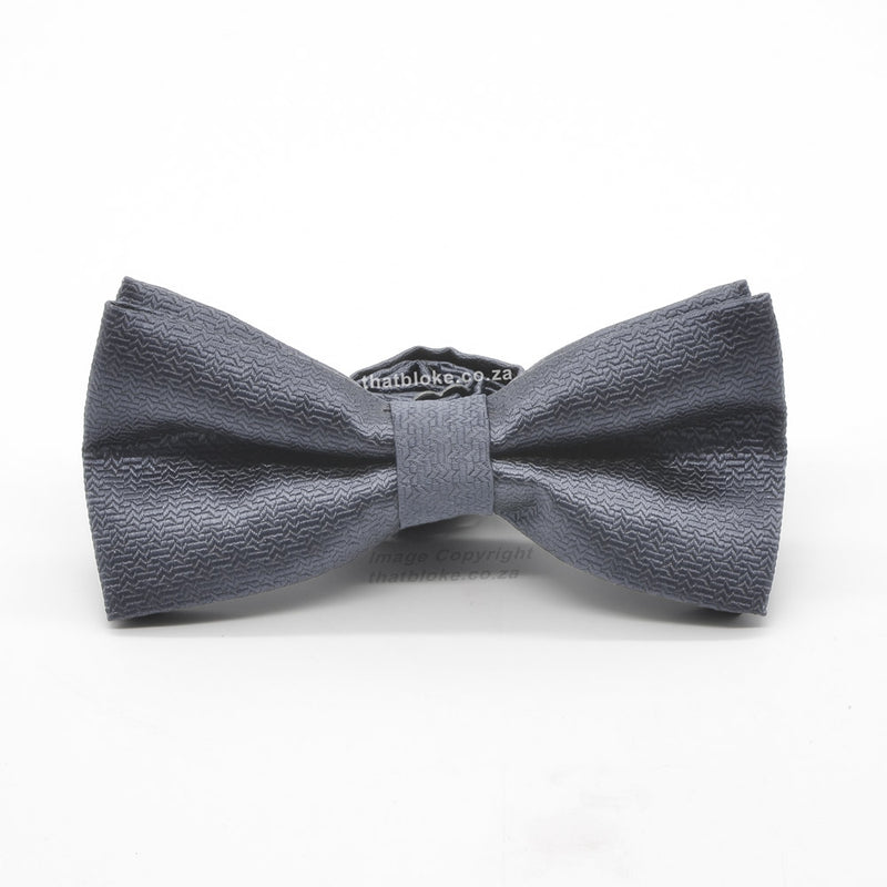Bow Tie - Grey Dark Silver (Patterned)