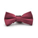 Light Maroon Bow Tie For Men Stripe Patterned Polyester Front View