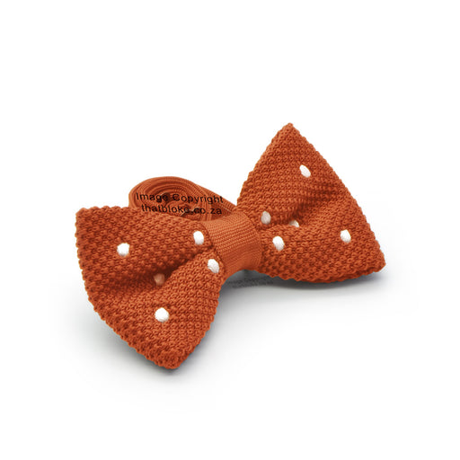 Autumn Orange Bow Tie Knitted Polyester Side View
