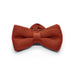 Knitted Dark Orange Bow Tie Polyester Front View