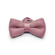 Knitted Blush Pink Bow Tie Polyester Front View