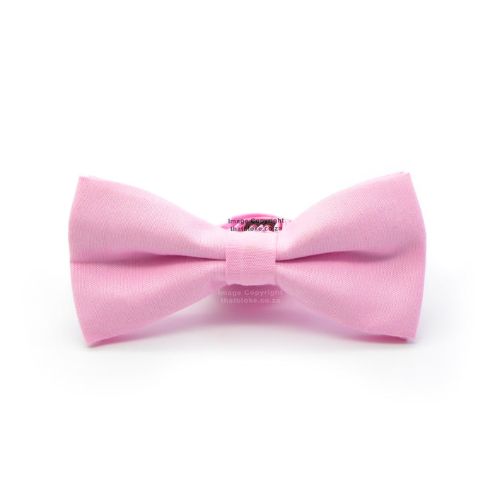 Soft Pink Bow Tie Matt Polyester Front View