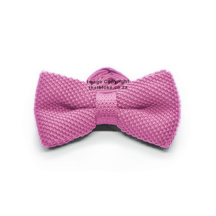 Knitted Taffy Pink Bow Tie Polyester Front View