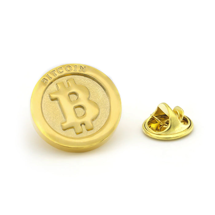 Bitcoin Brooch Pin For Men Gold Cryptocurrency