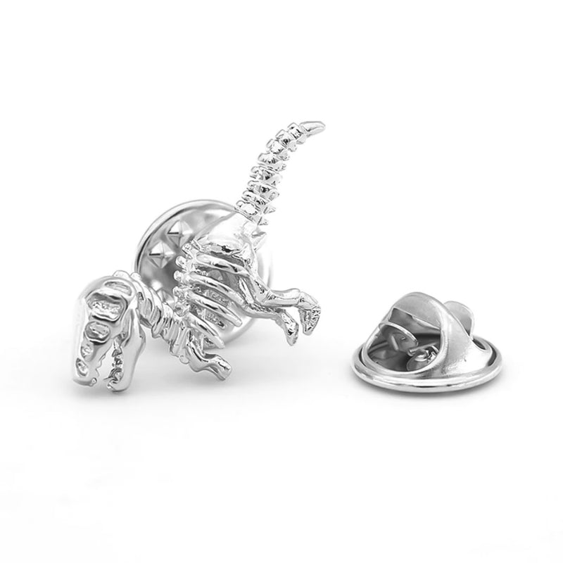 Dinosaur T-Rex Brooch For Men Silver