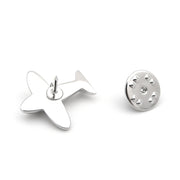 Airplane Brooch Pin Silver Bottom View