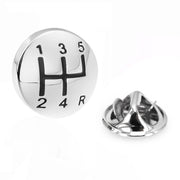 Car Gears Brooch Pin For Men Silver Front