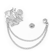US Army Eagle Crest Brooch For Men Silver