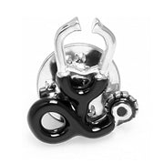 Doctor Stethoscope Brooch Pin For Men Silver and Black