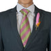 Pink Men's Feather Brooch Yellow Orange Lapel Image Close Up
