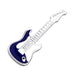 Electric Guitar Brooch Silver Navy Blue Side