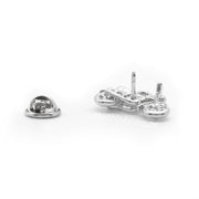 Classic Motorcycle Brooch For Men Silver Bottom