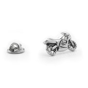 Racing Bike Motorcycle Brooch For Men Silver Front
