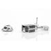 Music Microphone Brooch For Men Silver and Black Side View