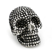 Men's Skull Brooch Nail Dot Pattern Silver Image Front