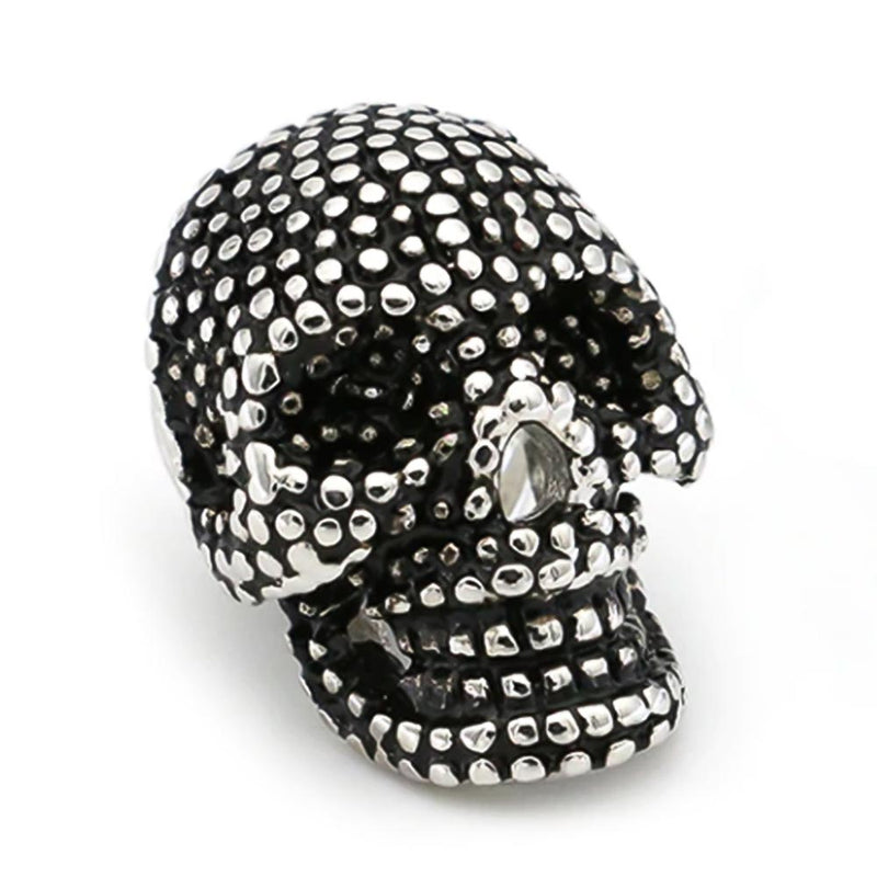 Men's Skull Brooch Nail Dot Pattern Silver Image Front