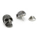 Men's Skull Brooch Nail Dot Pattern Silver Image Front