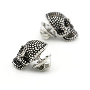Men's Skull Brooch Nail Dot Pattern Silver Image Pair Side