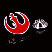 Star Wars Rebel Alliance Brooch Pin For Men Silver and Red On Background