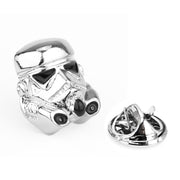 Stormtrooper Brooch Pin Silver 3D Front