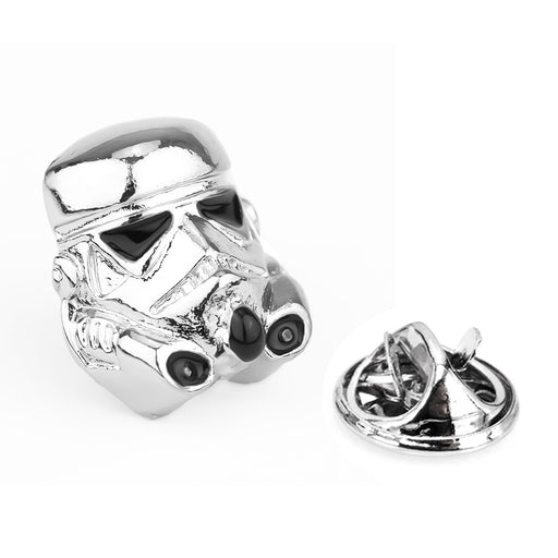 Stormtrooper Brooch Pin Silver 3D Front
