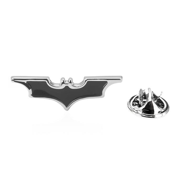 Superhero 2008 Batman Wing Brooch Silver and Black Front