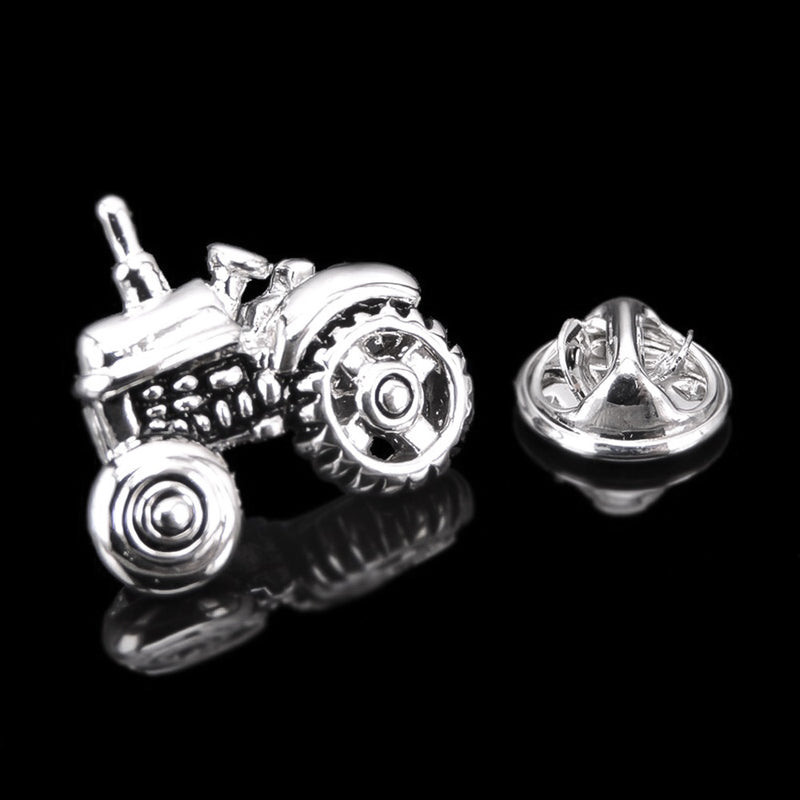 Men's Brooch - Farm Tractor (Silver)