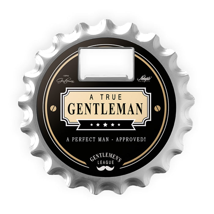 Gentleman Coaster Bottle Opener Magnet A Perfect Man Approved