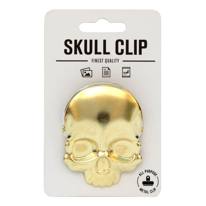 Skull Coffee Clip Brass Finish Packaging