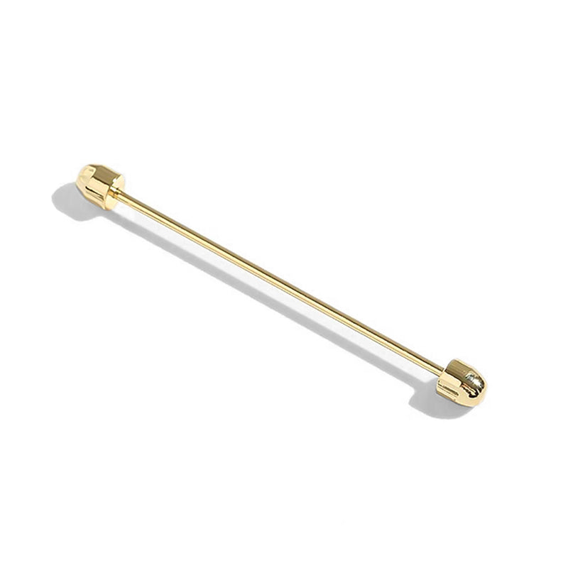 Bullet End Collar Bar For Men Gold