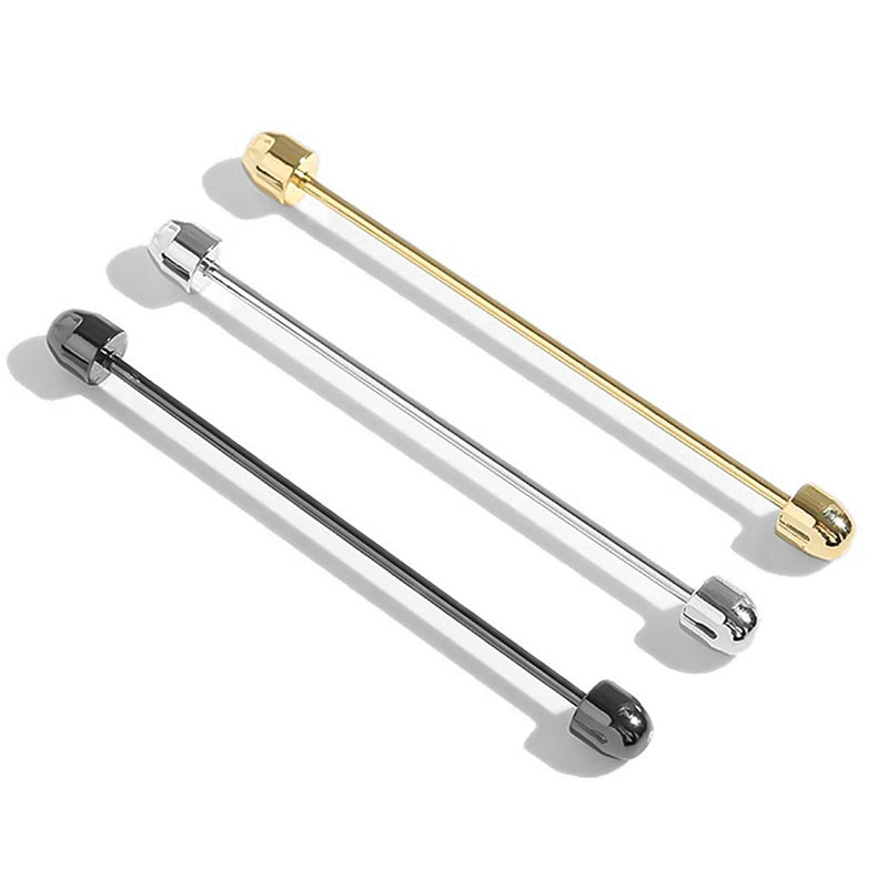 Bullet End Collar Bar For Men Gunmetal Black Silver Gold