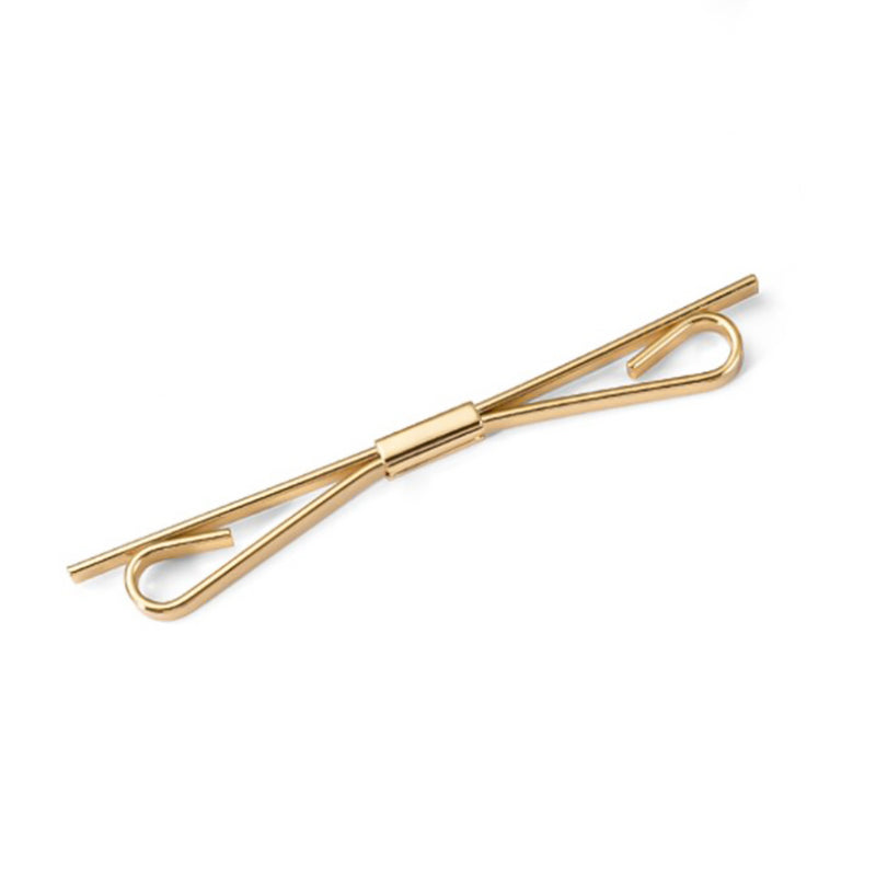 Curved Bow Collar Bar Gold For Men Side View