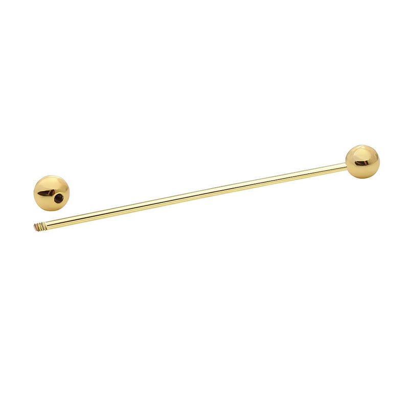 Round Ball Collar Bar Gold Open