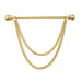 Gold Collar Bar Pin Round Knob Double Chain