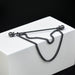 Gunmetal Black Collar Bar Pin Round Knob Double Chain Display