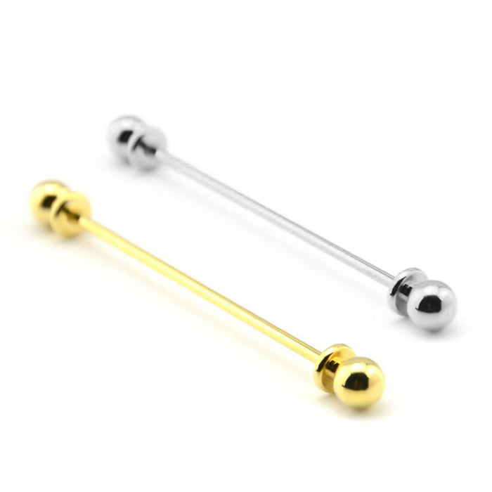 Silver and Gold Round Knob Collar Bar