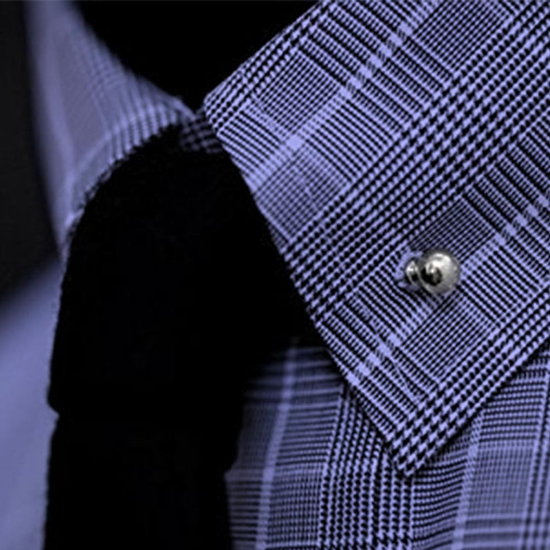 Collar Bar Pin - Round Knob (Silver)