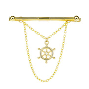 Steering Wheel Ship Helm Collar Bar Pin Gold