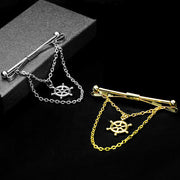 Steering Wheel Ship Helm Collar Bar Pin Gold and Silver Display