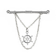 Steering Wheel Ship Helm Collar Bar Pin Silver